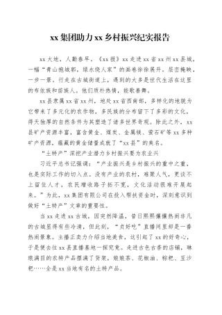 xx集团助力xx乡村振兴纪实报告