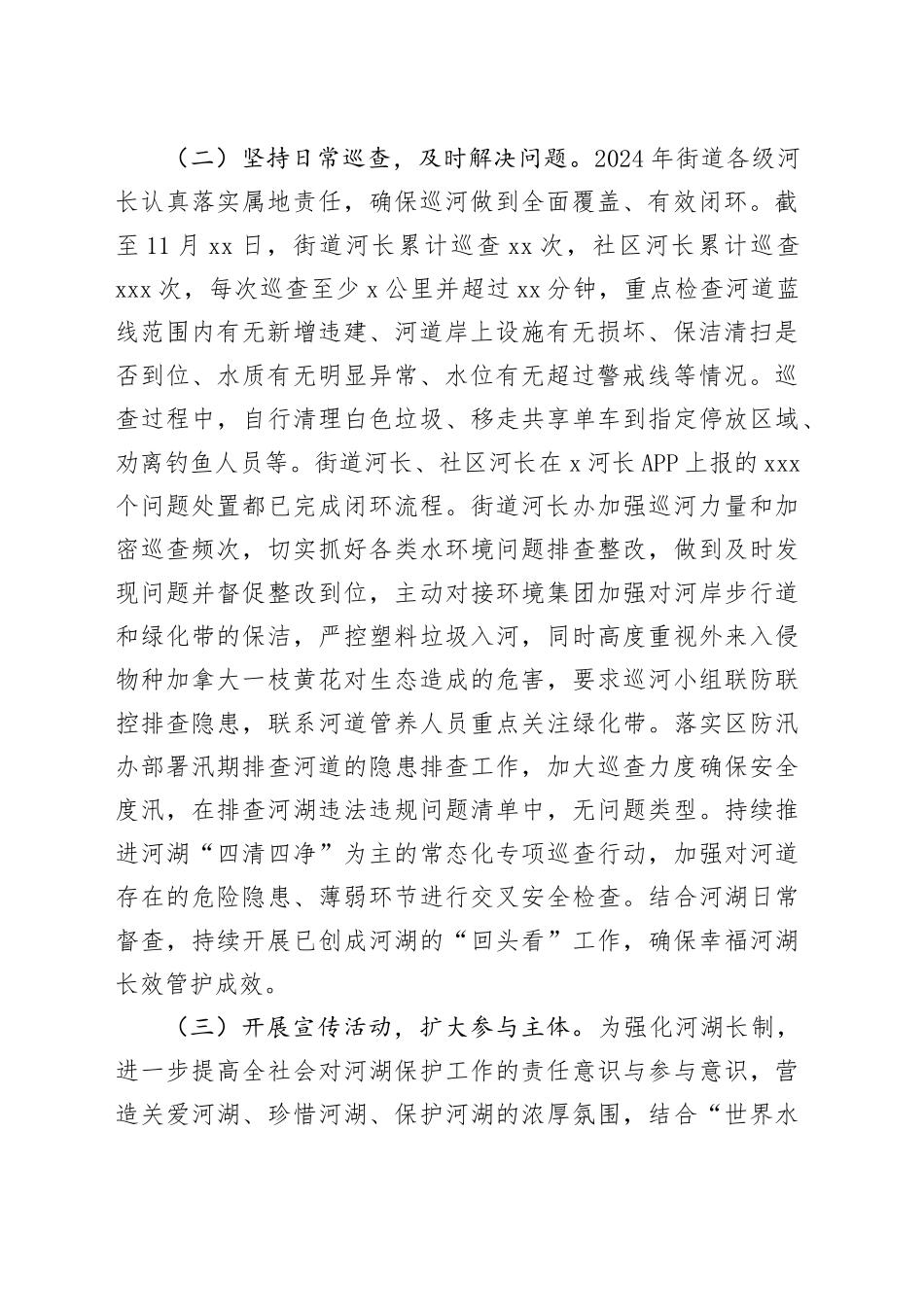 X街道2024年度河长制工作自评报告_第2页