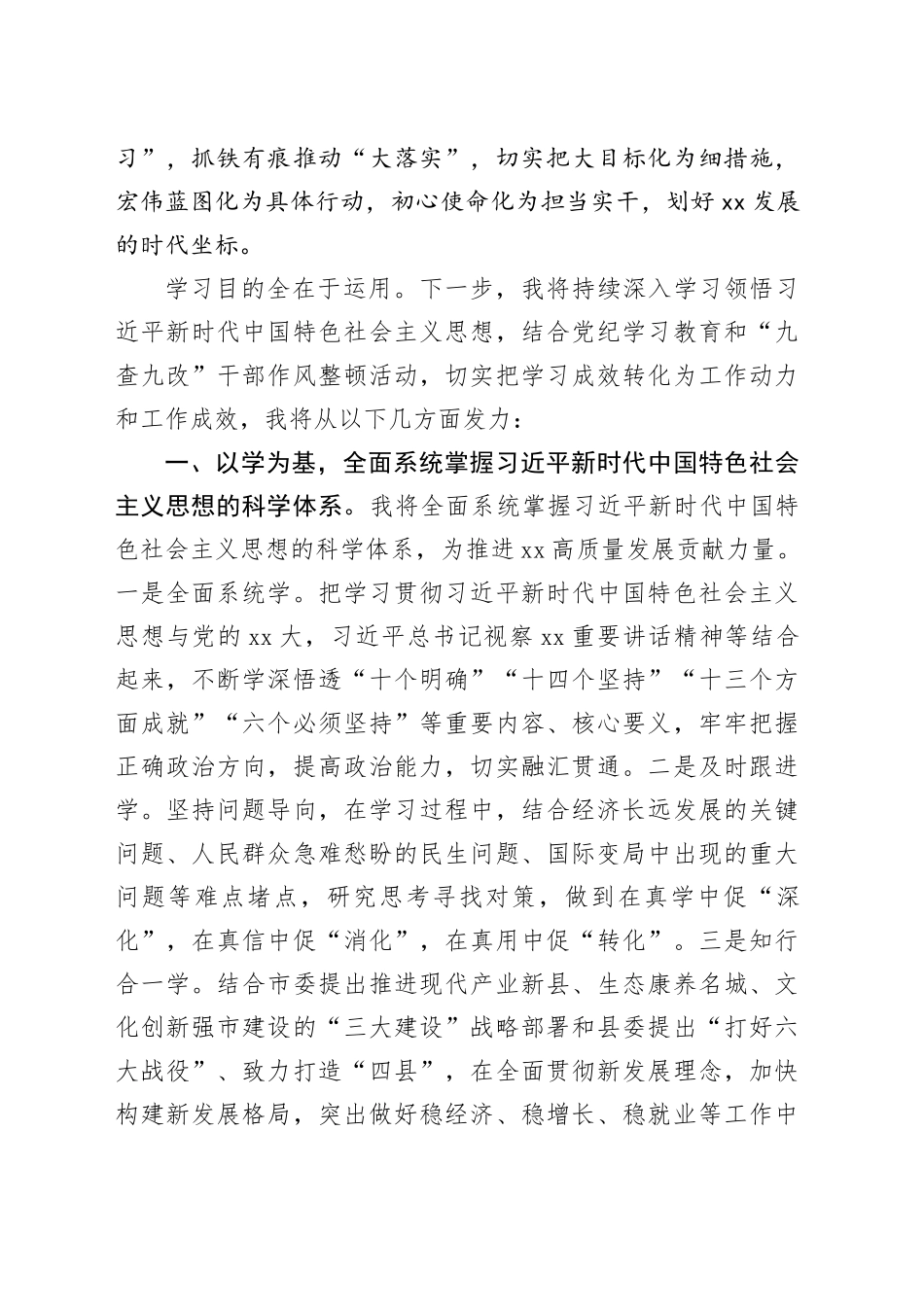 常务副县长在县委常委班子2024年度民主生活会暨理论中心组学习研讨会上的交流发言_第2页