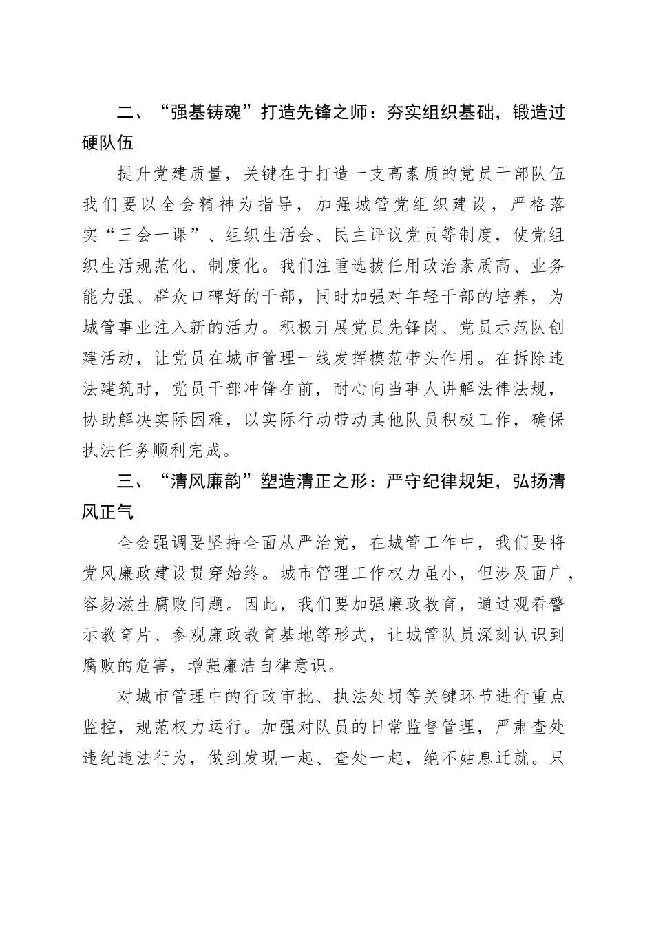 城管学习三中全会精神研讨发言：以二十届三中全会精神为指引，全域提升党建质量_第2页