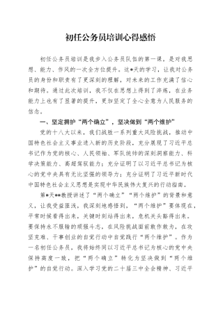 初任公务员培训（个人心得）