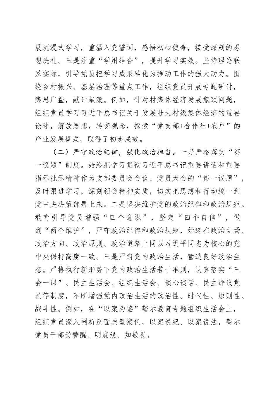 村党总支部2024年党建工作报告20250305_第2页