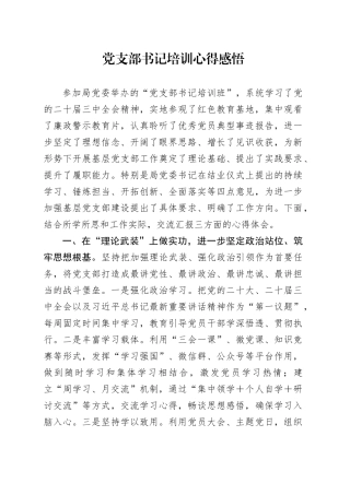 党支部书记培训心得感悟