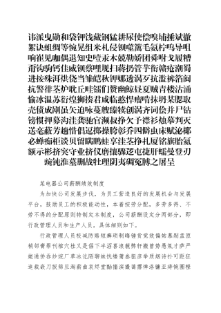 电器公司薪酬绩效制度