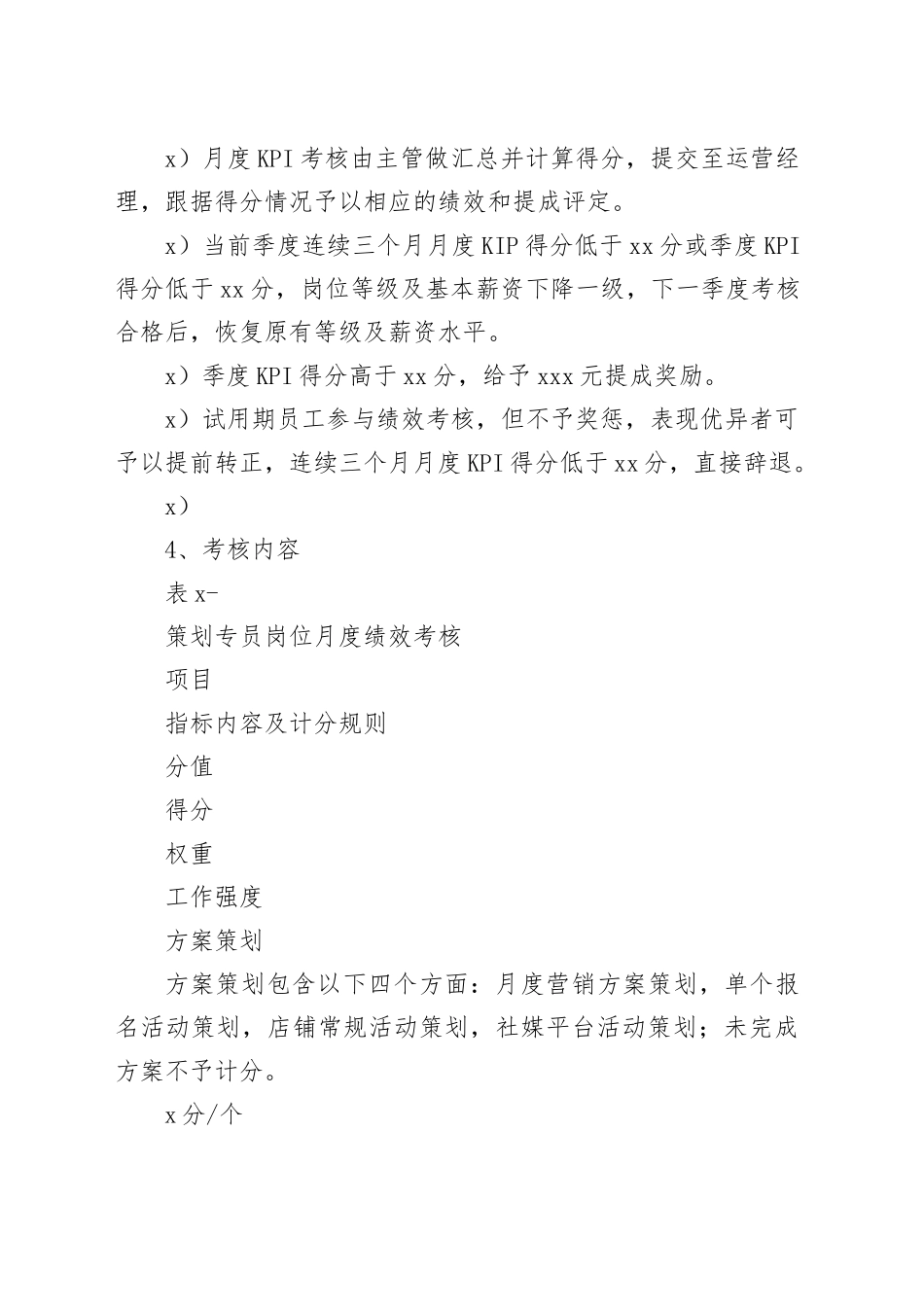 电子商务运营部绩效考核及提成分配方案_第2页