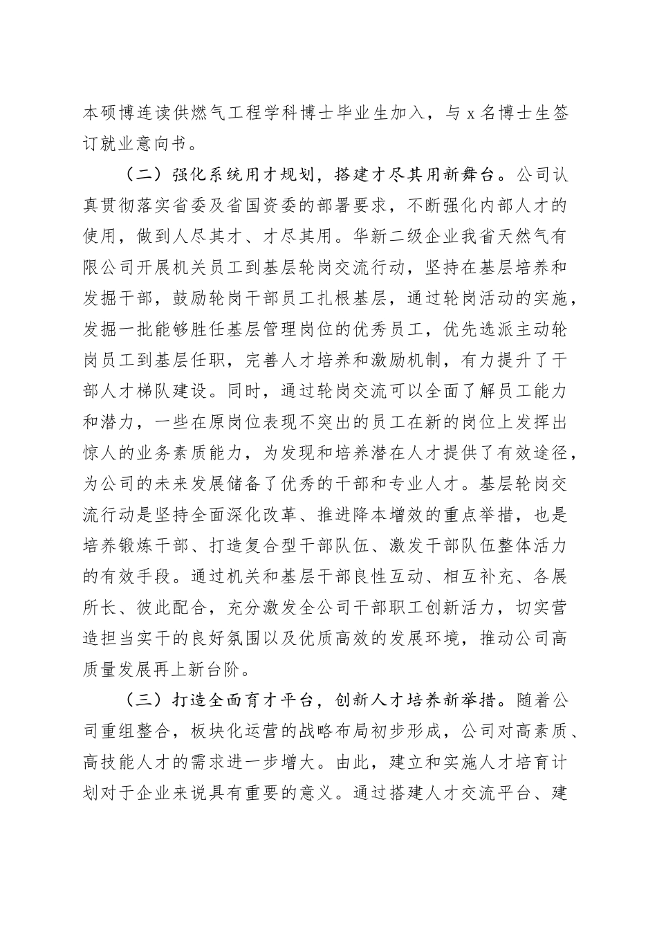 国有企业2024年度人才队伍建设工作总结_第2页