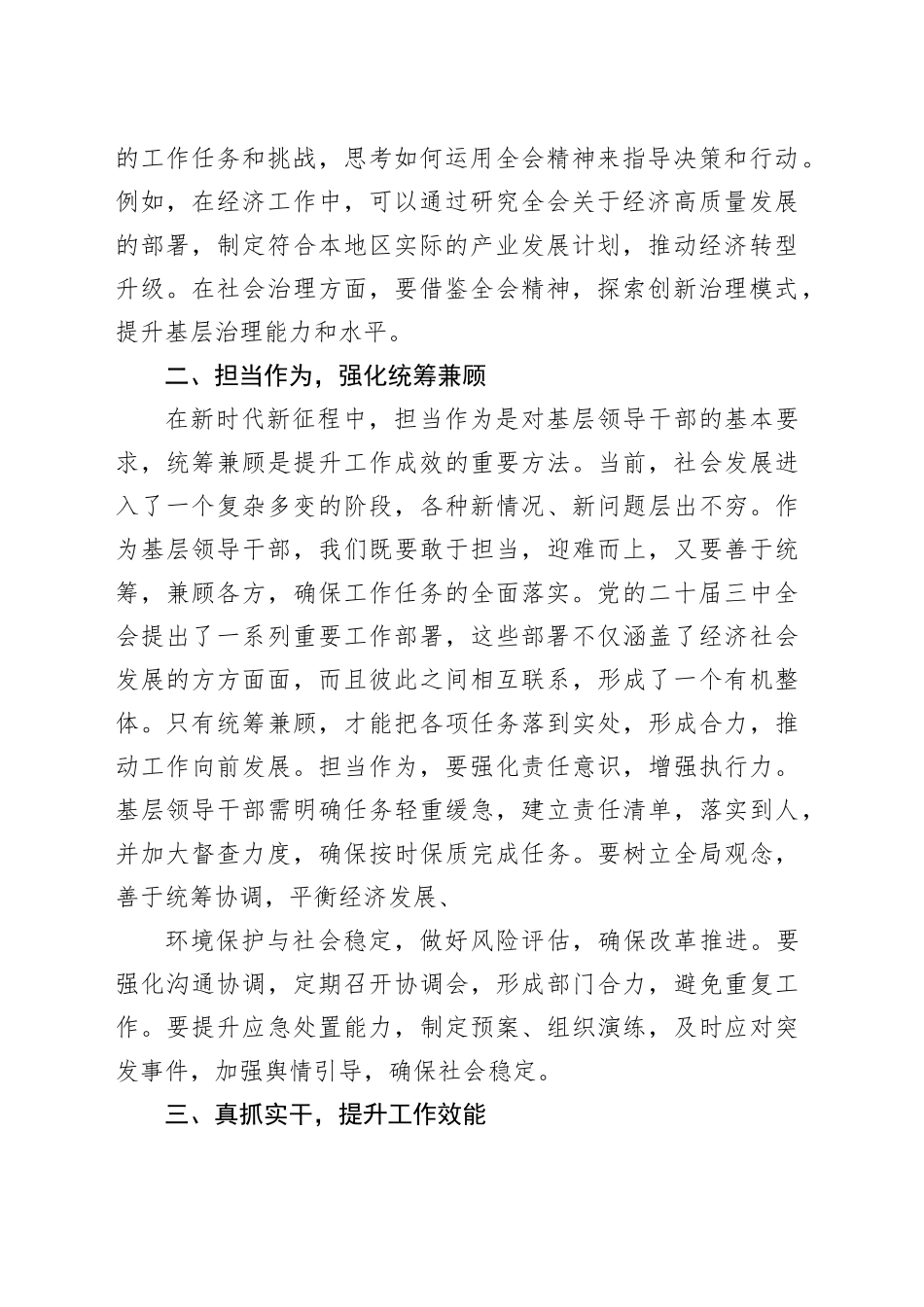 基层领导干部党的二十届三中全会研讨发言材料_第2页