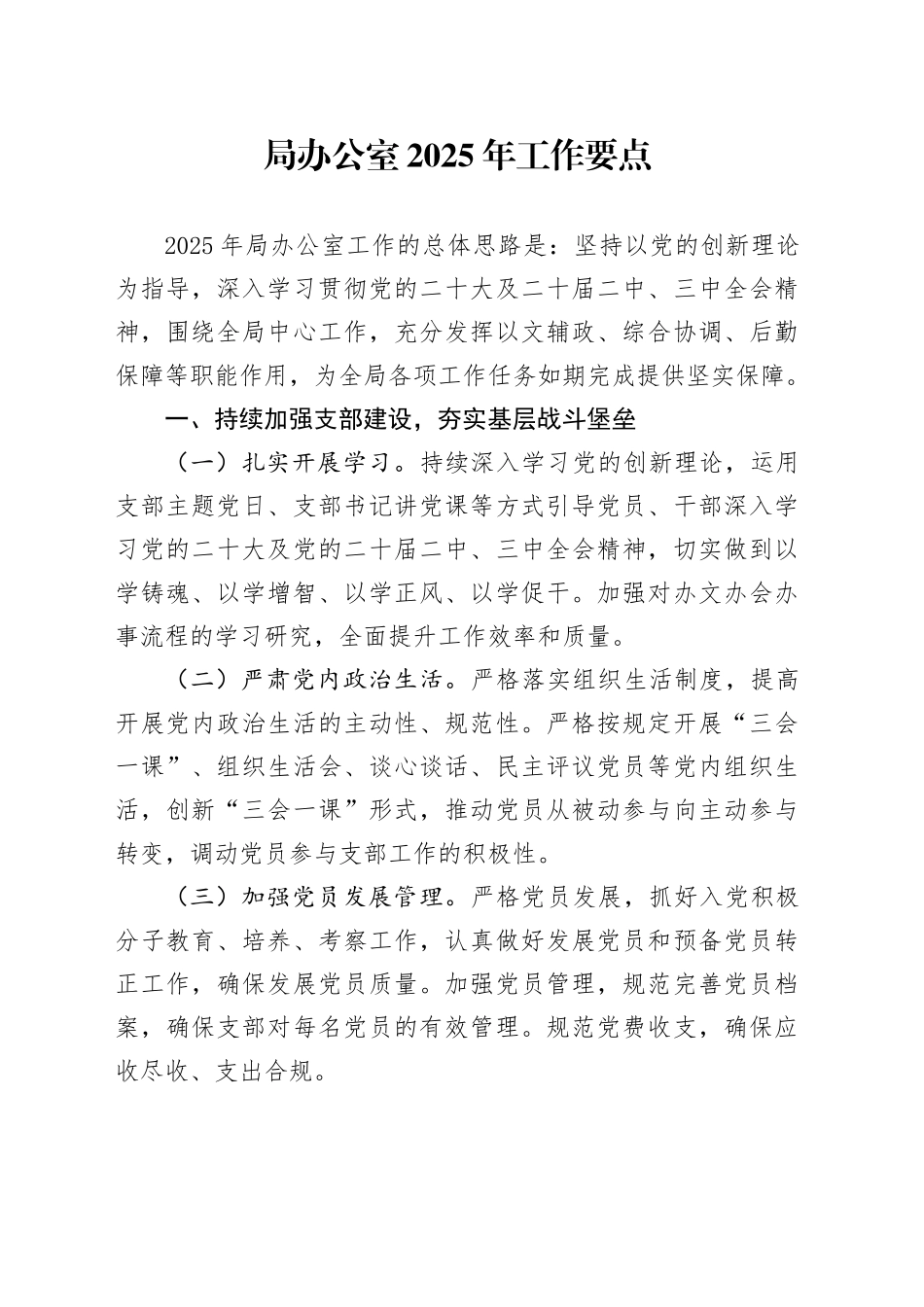 局办公室2025年工作要点_第1页