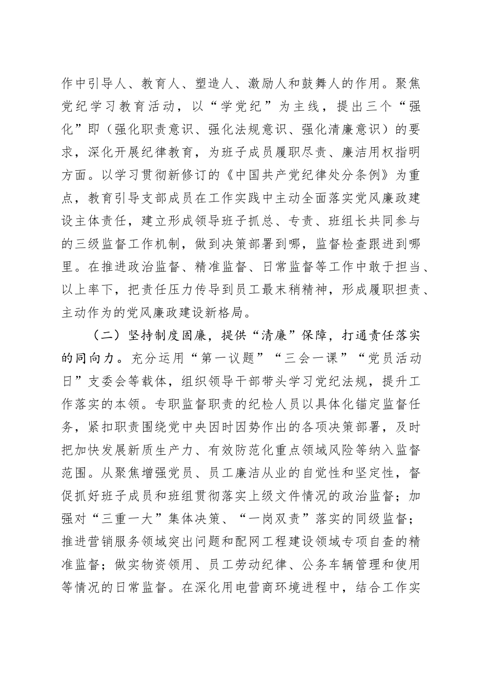 能源国企2024年党风廉政暨清廉国企建设工作总结_第2页