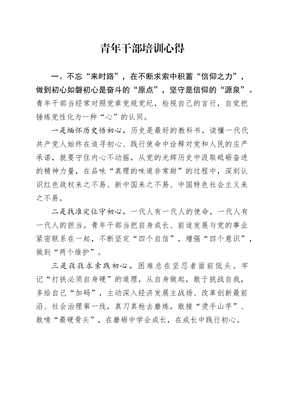 青年干部培训心得_第1页