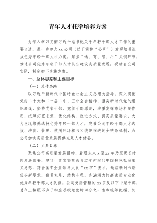 青年人才托举培养方案