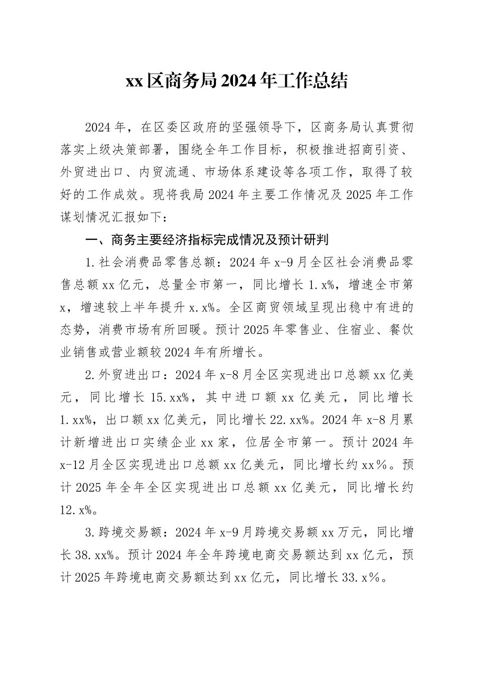 区商务局2024年工作总结_第1页