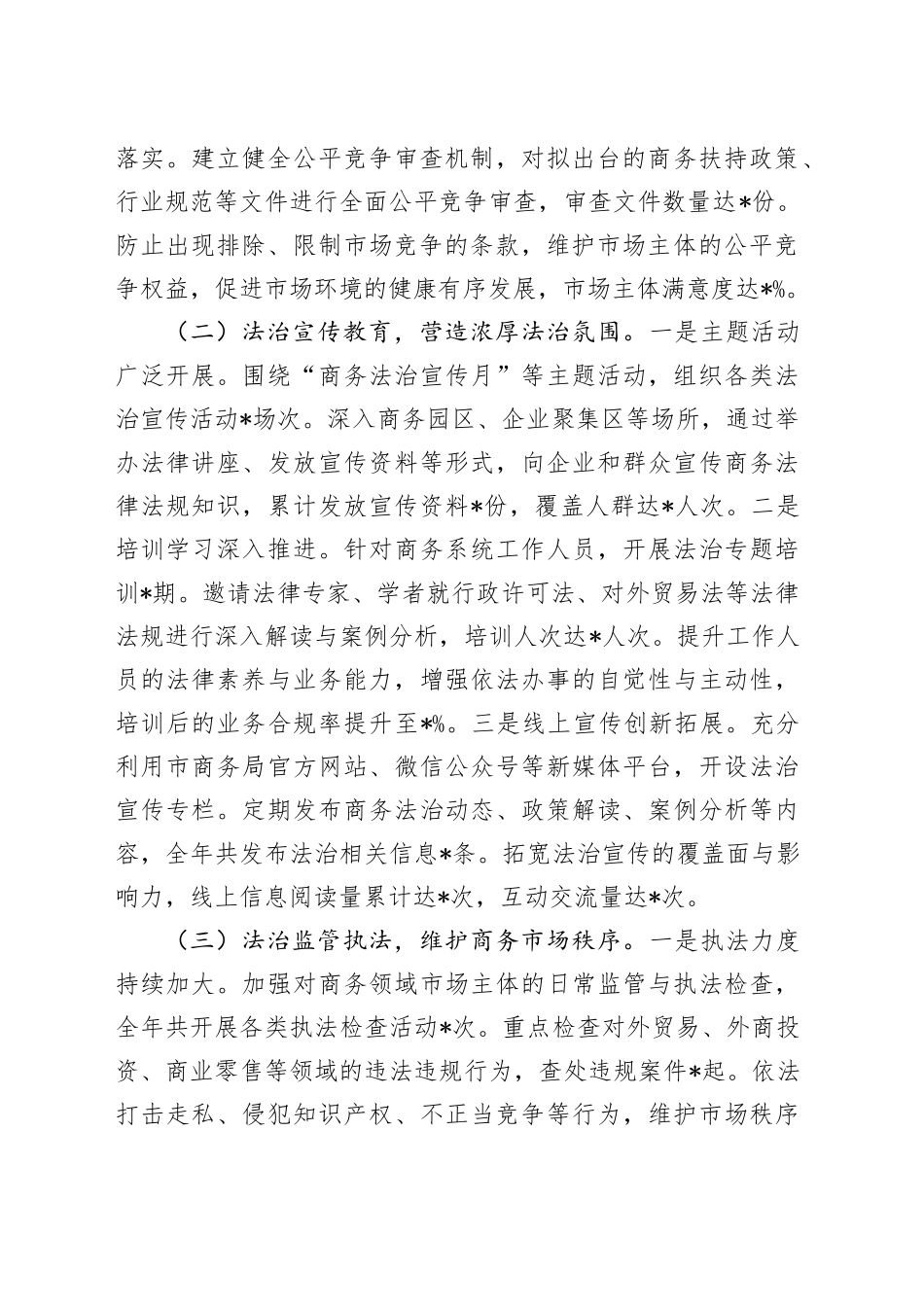 市商务局2024年主要负责人履行推进法治建设第一责任人职责情况述法报告_第2页