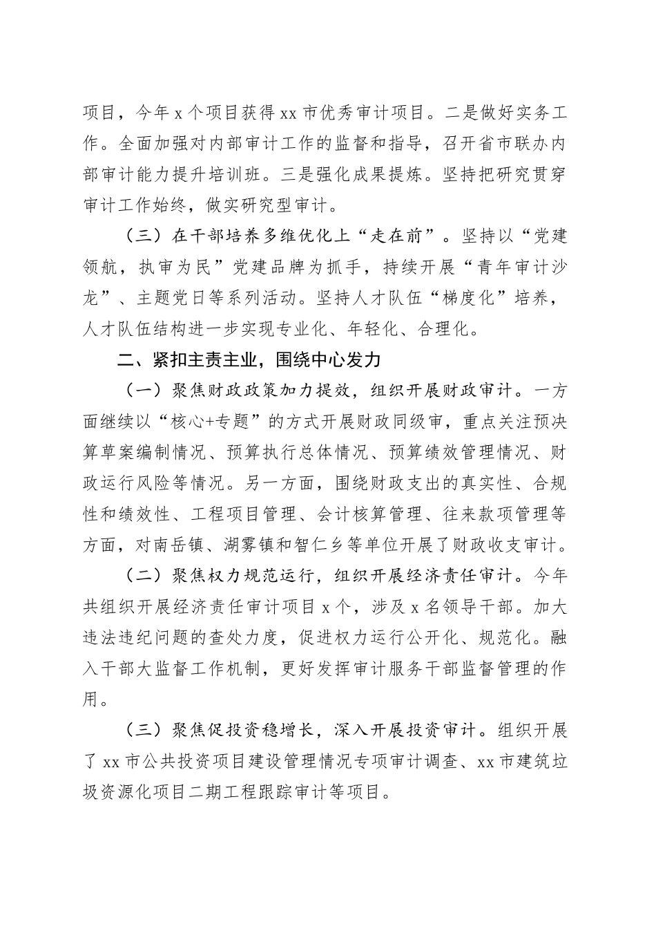 市审计局2024年度工作总结及2025年工作思路_第2页