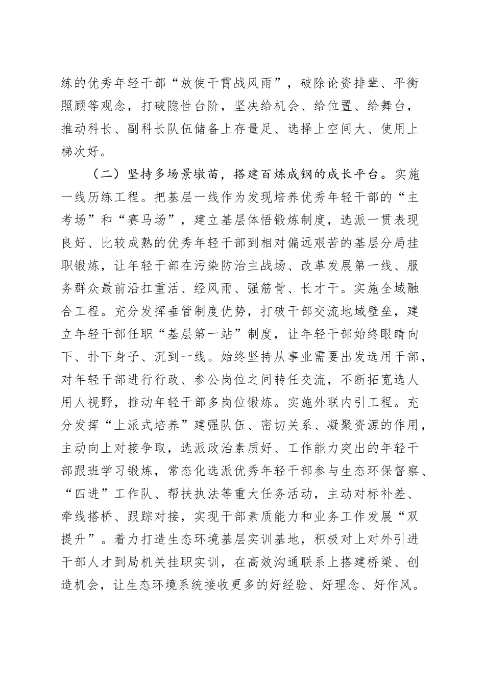 市生态环境局党组青年干部培养工作总结_第2页