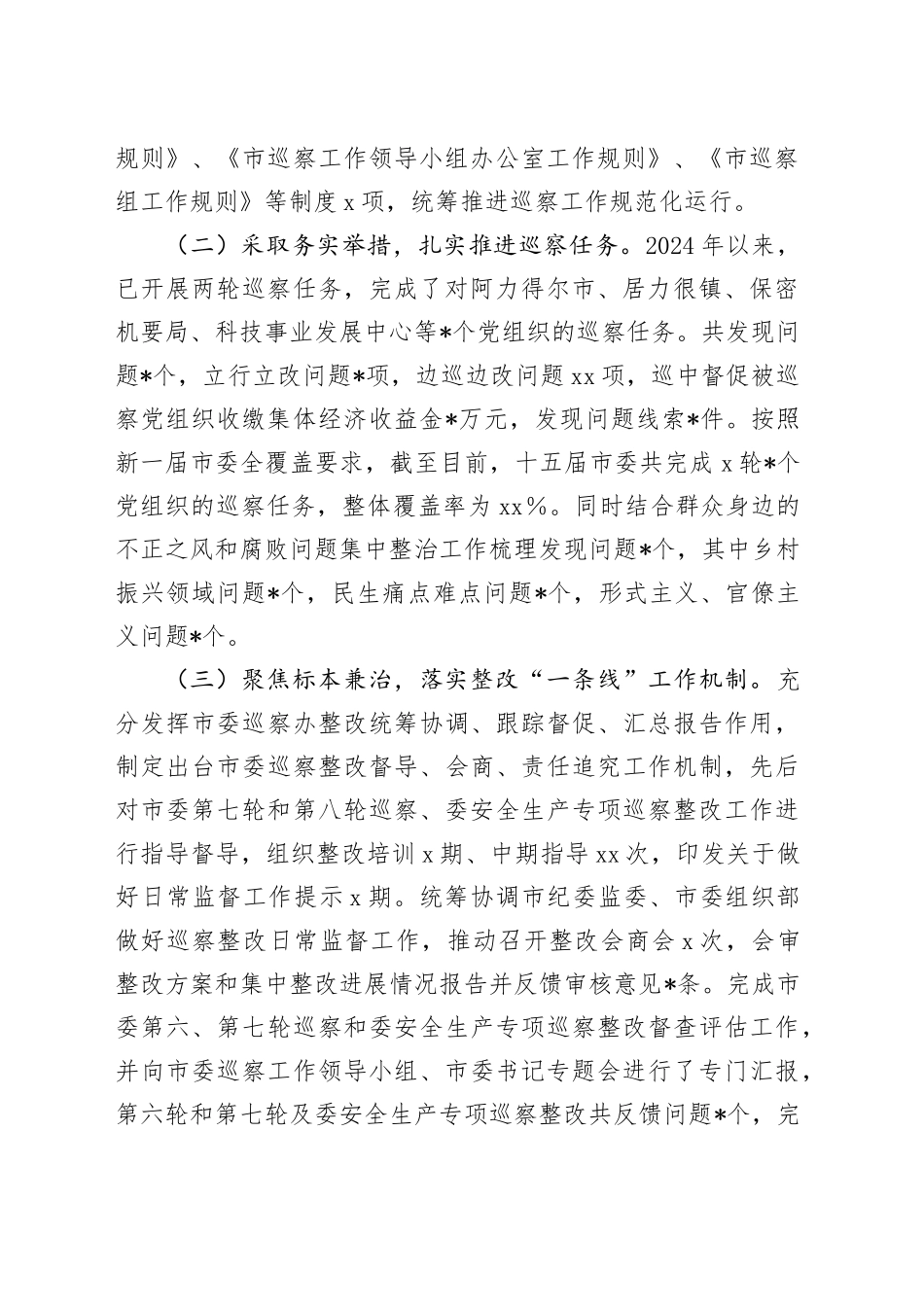 市委巡察办2024年工作总结及2025年工作计划_第2页