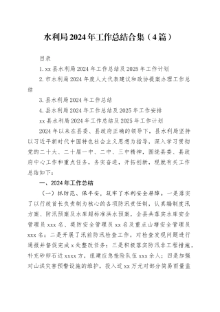 水利局2024年工作总结合集（4篇）