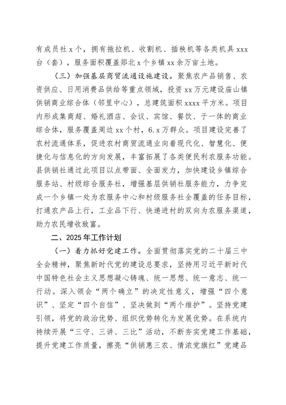 县供销合作社2024年工作总结和2025年工作打算_第2页