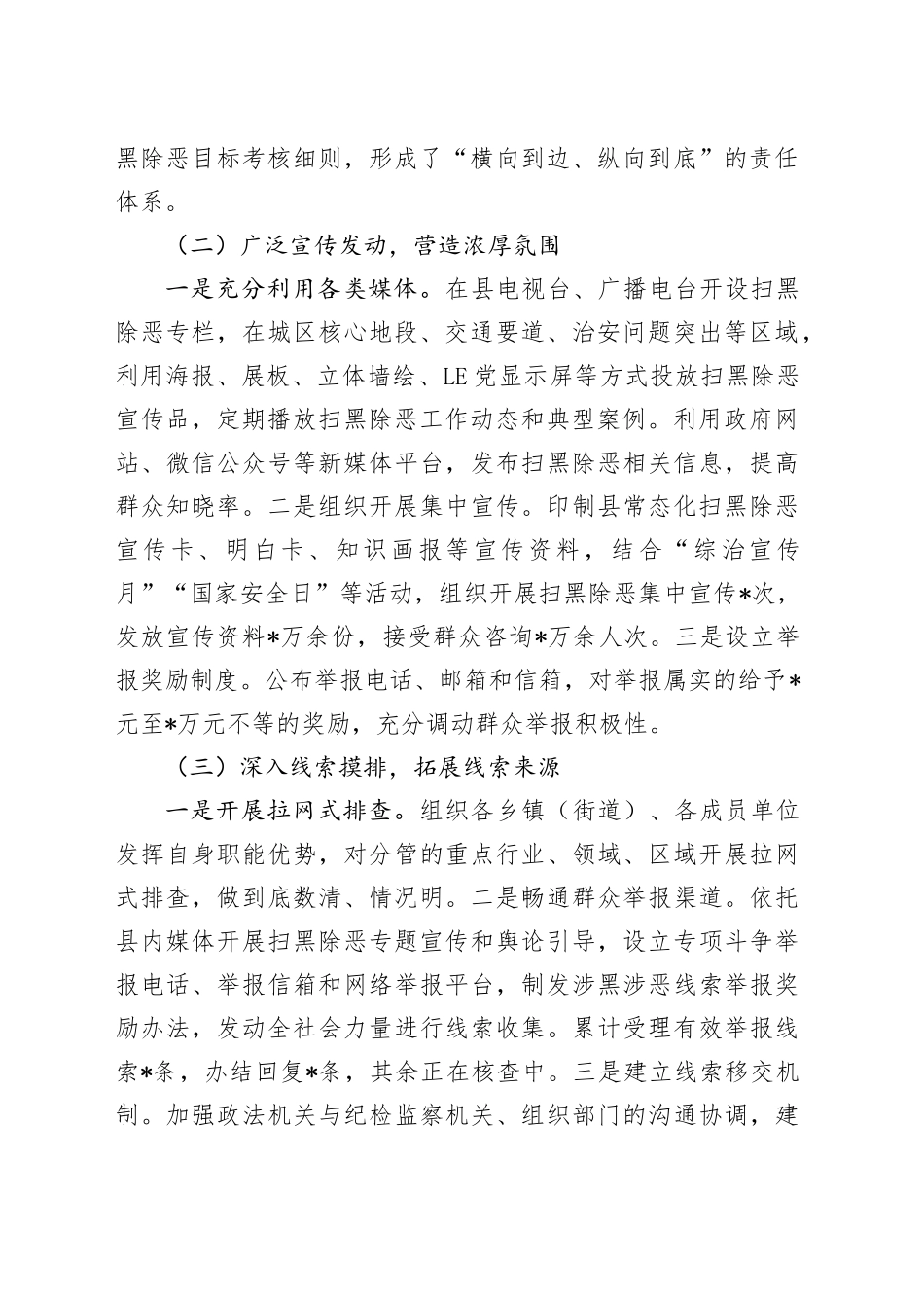 县扫黑除恶专项斗争工作总结_第2页