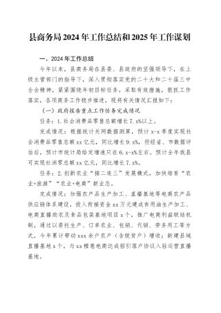 县商务局2024年工作总结和2025年工作谋划-2