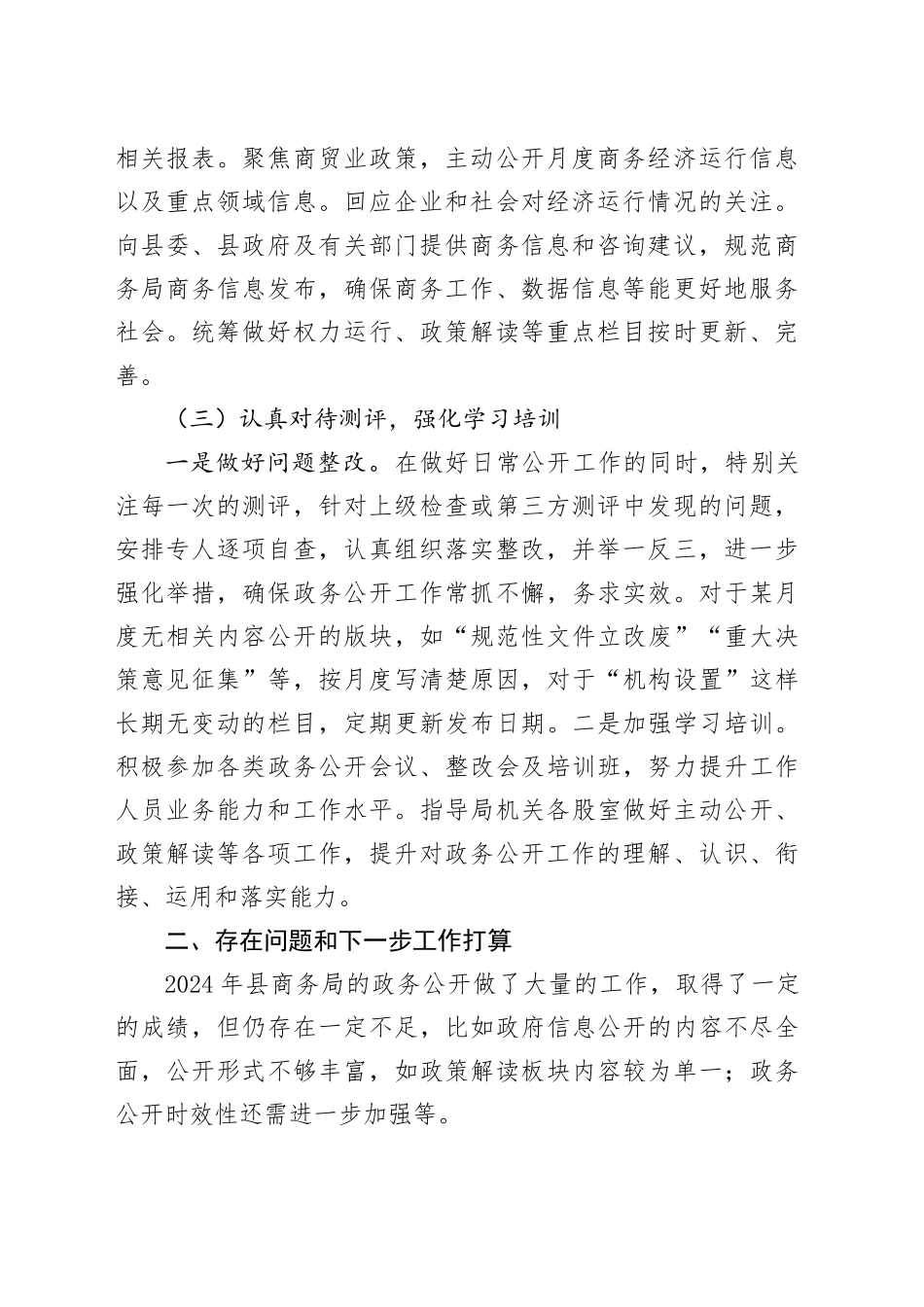 县商务局2024年政务公开工作总结_第2页