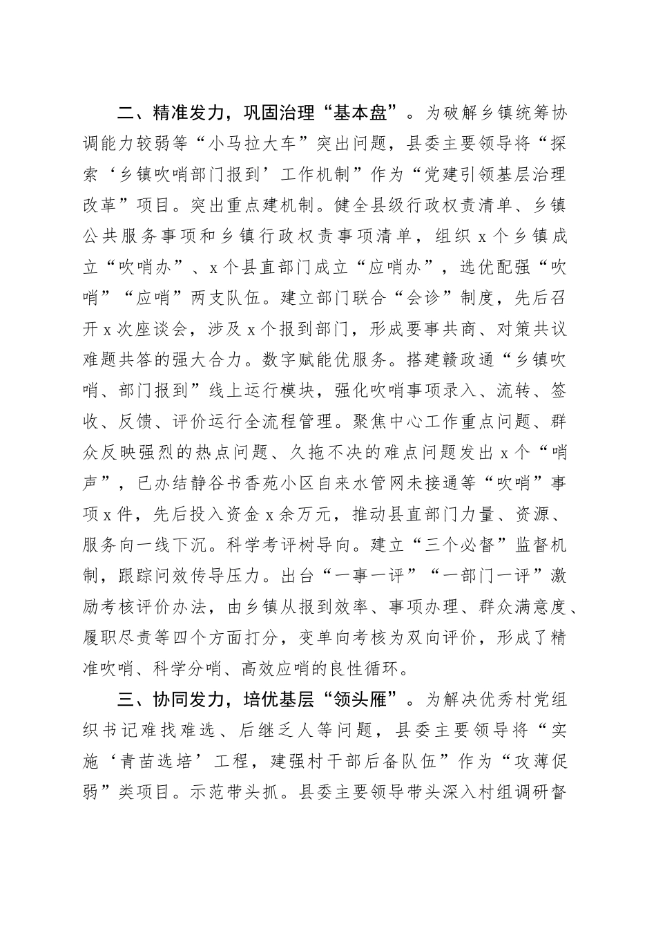 县书记领航行动工作经验材料总结汇报报告20241207_第2页