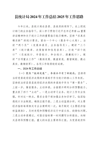 县统计局2024年工作总结2025年工作思路（2）