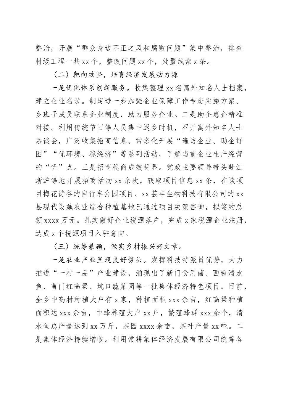 县乡政府2024年工作总结和2025年工作思路_第2页