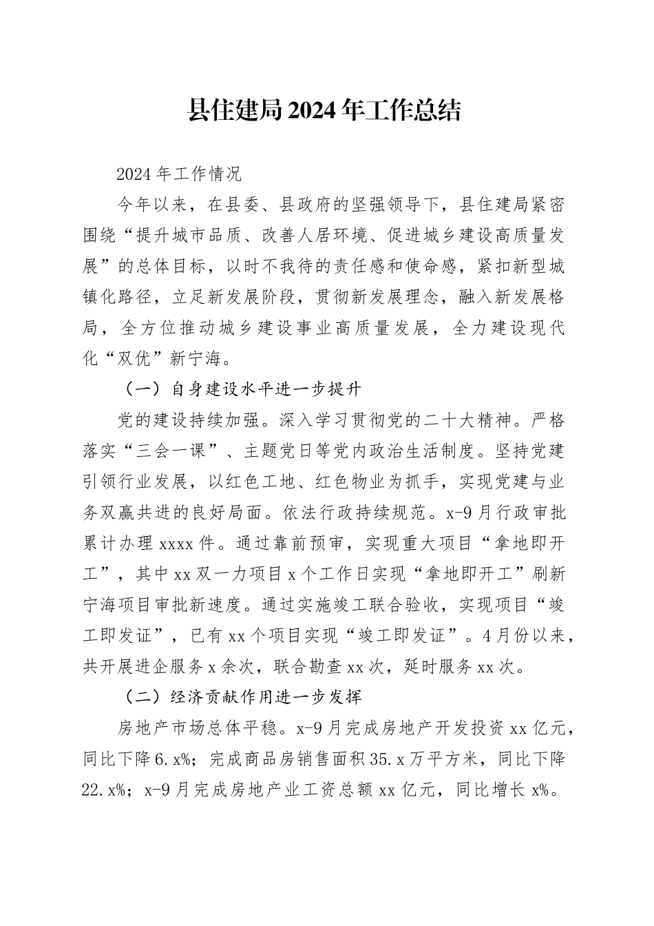 县住建局2024年工作总结_第1页