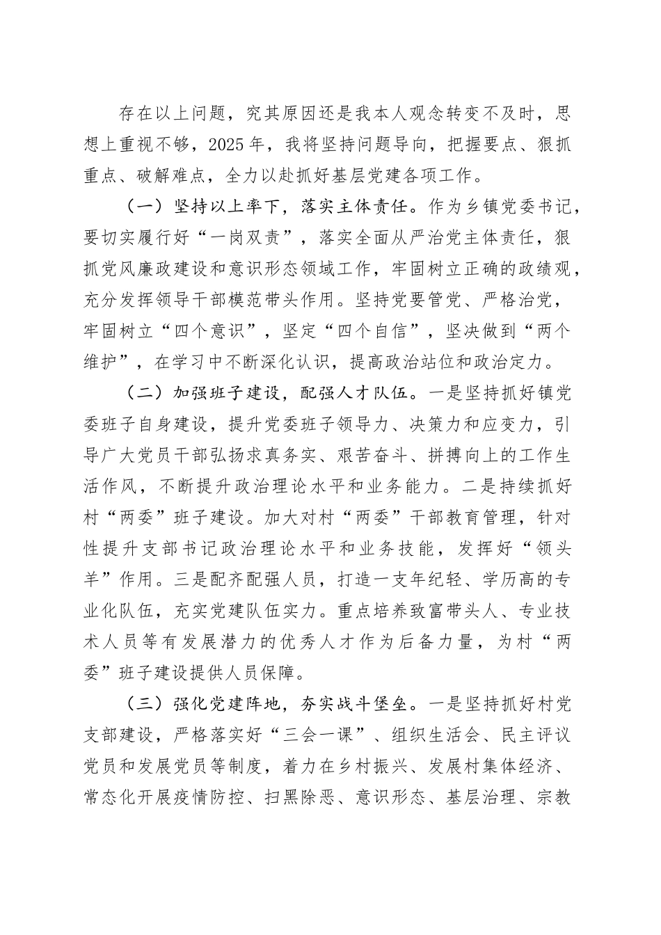 乡镇街道2024年度党建工作存在的问题和下一步工作打算_第2页