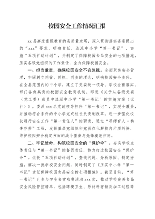 校园安全工作情况汇报