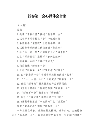 新春第一会心得体会合集（16篇）
