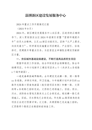 新区服务中心2024年重点工作情况（定稿）2024.9