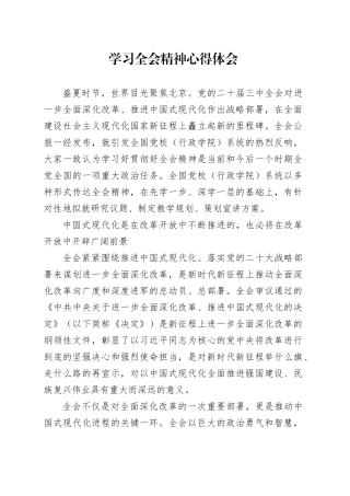 学习全会精神心得体会