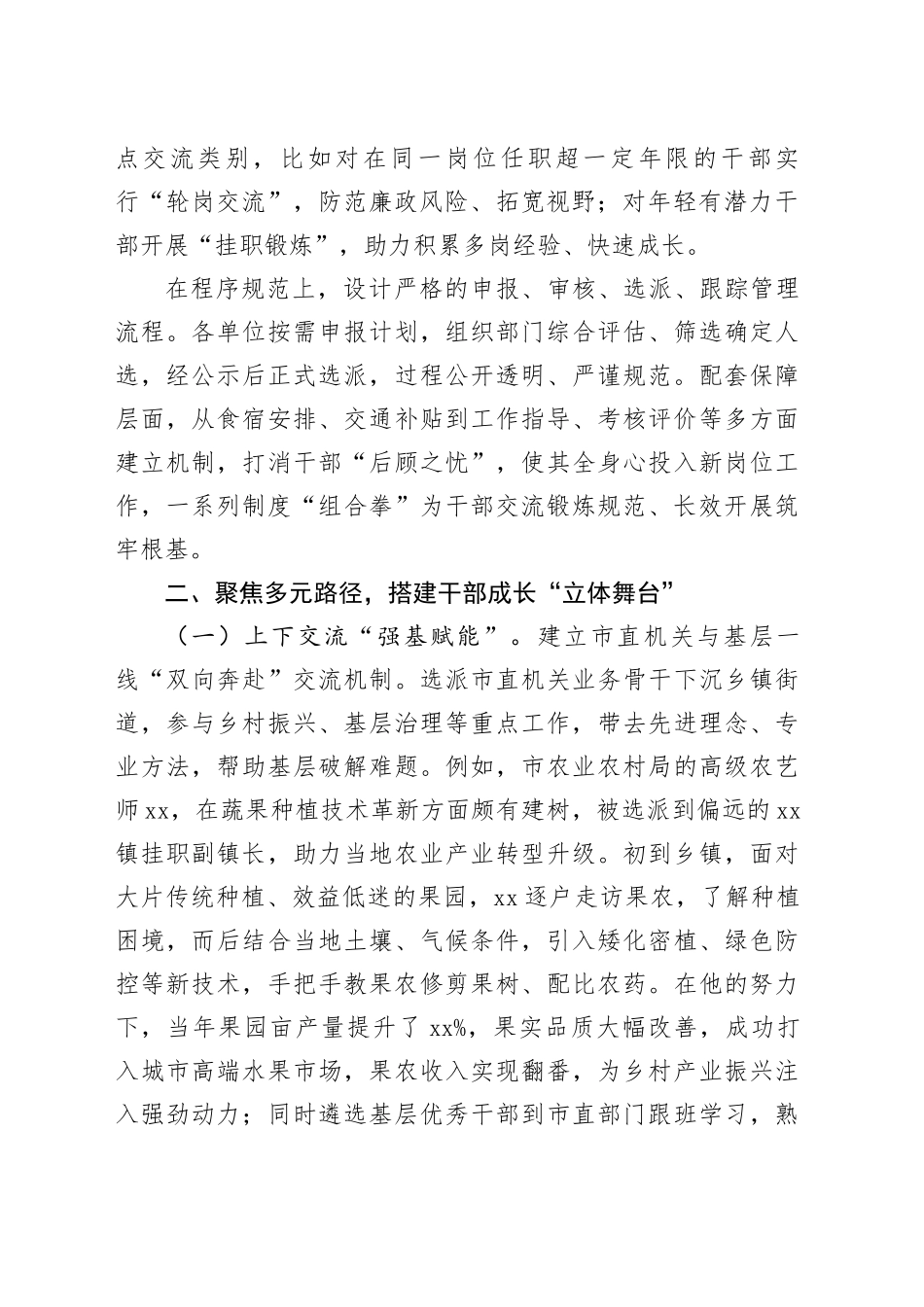 在2024年全市干部交流锻炼工作推进会上的典型发言_第2页