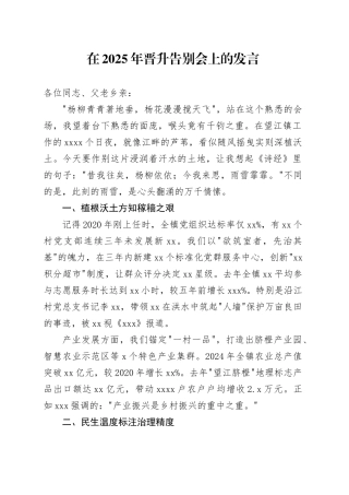 在2025年晋升告别会上的发言