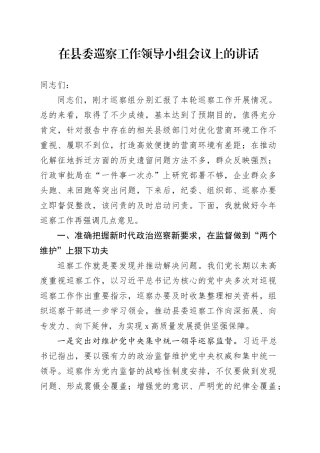 在县委巡察工作领导小组会议上的讲话-2