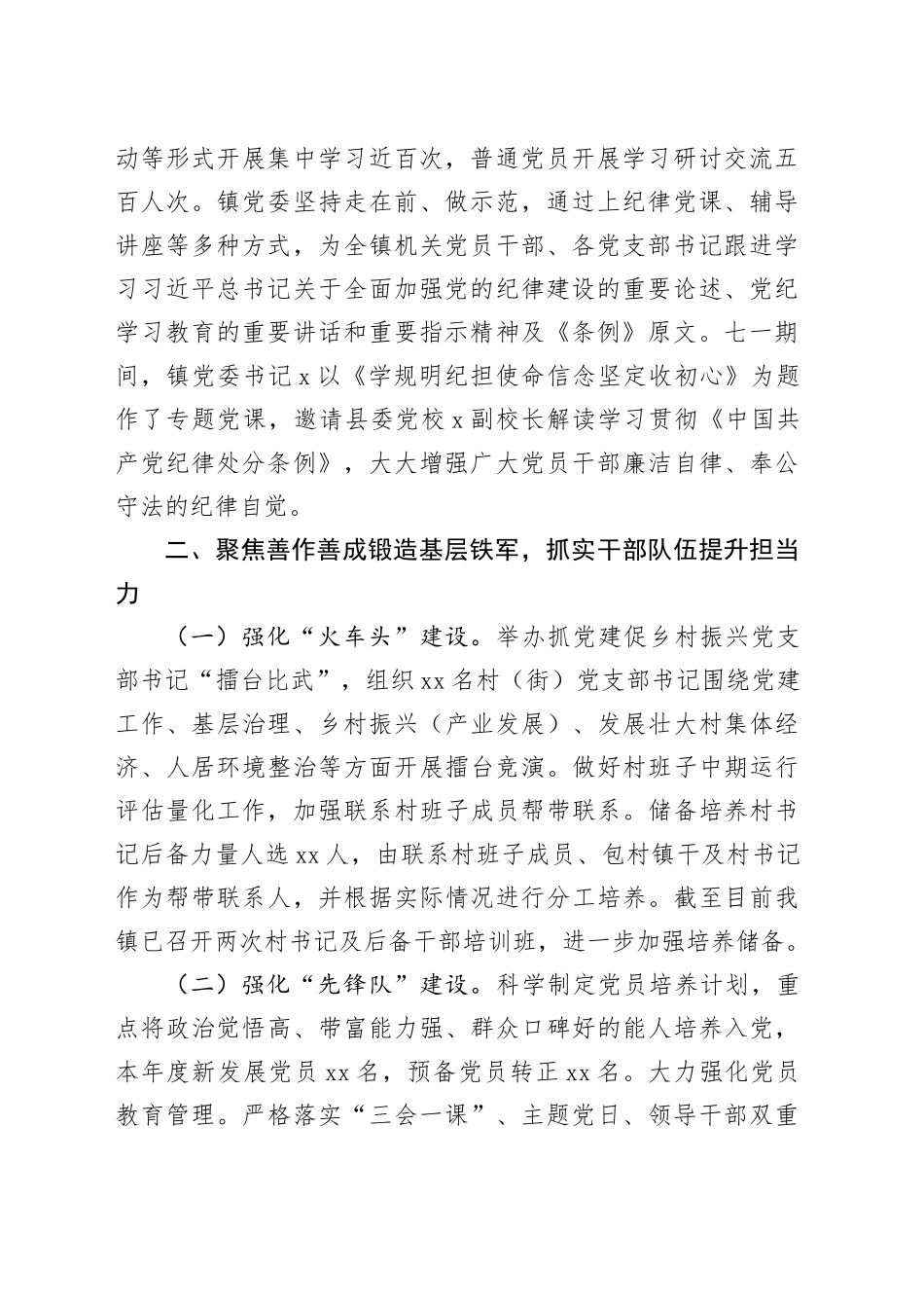 镇2024年度党建工作总结及2025年工作计划_第2页