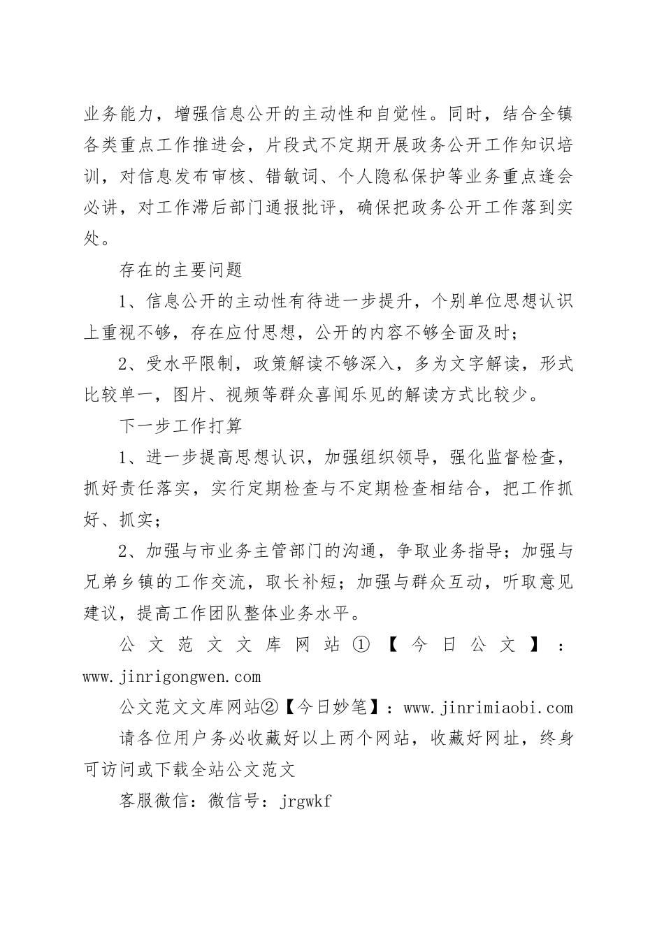 镇2024年政务公开工作总结和2025年工作举措_第2页