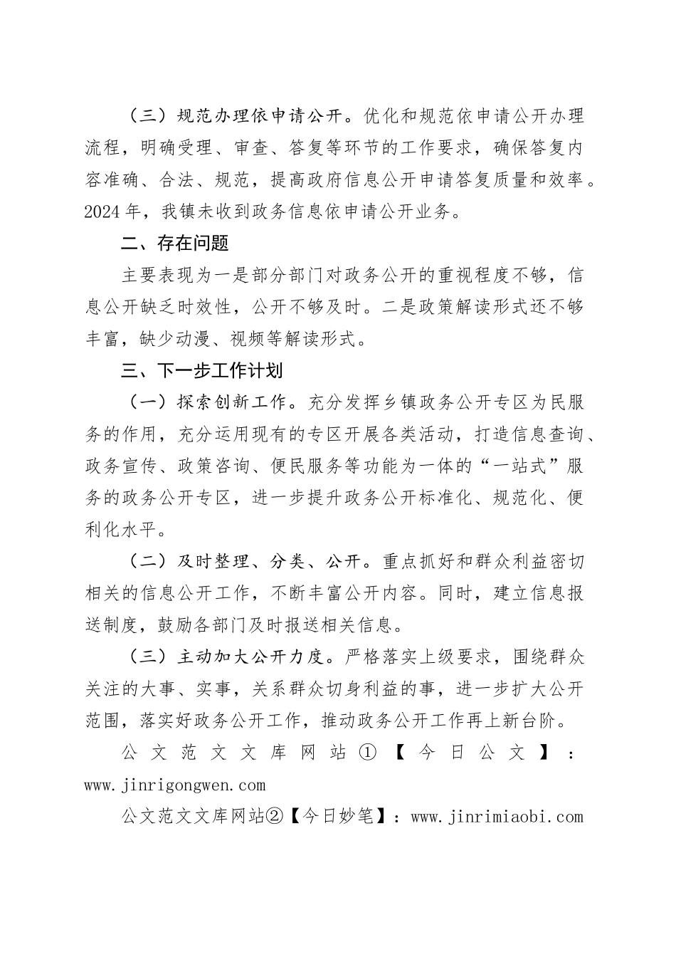 镇2024年政务公开年度工作总结_第2页