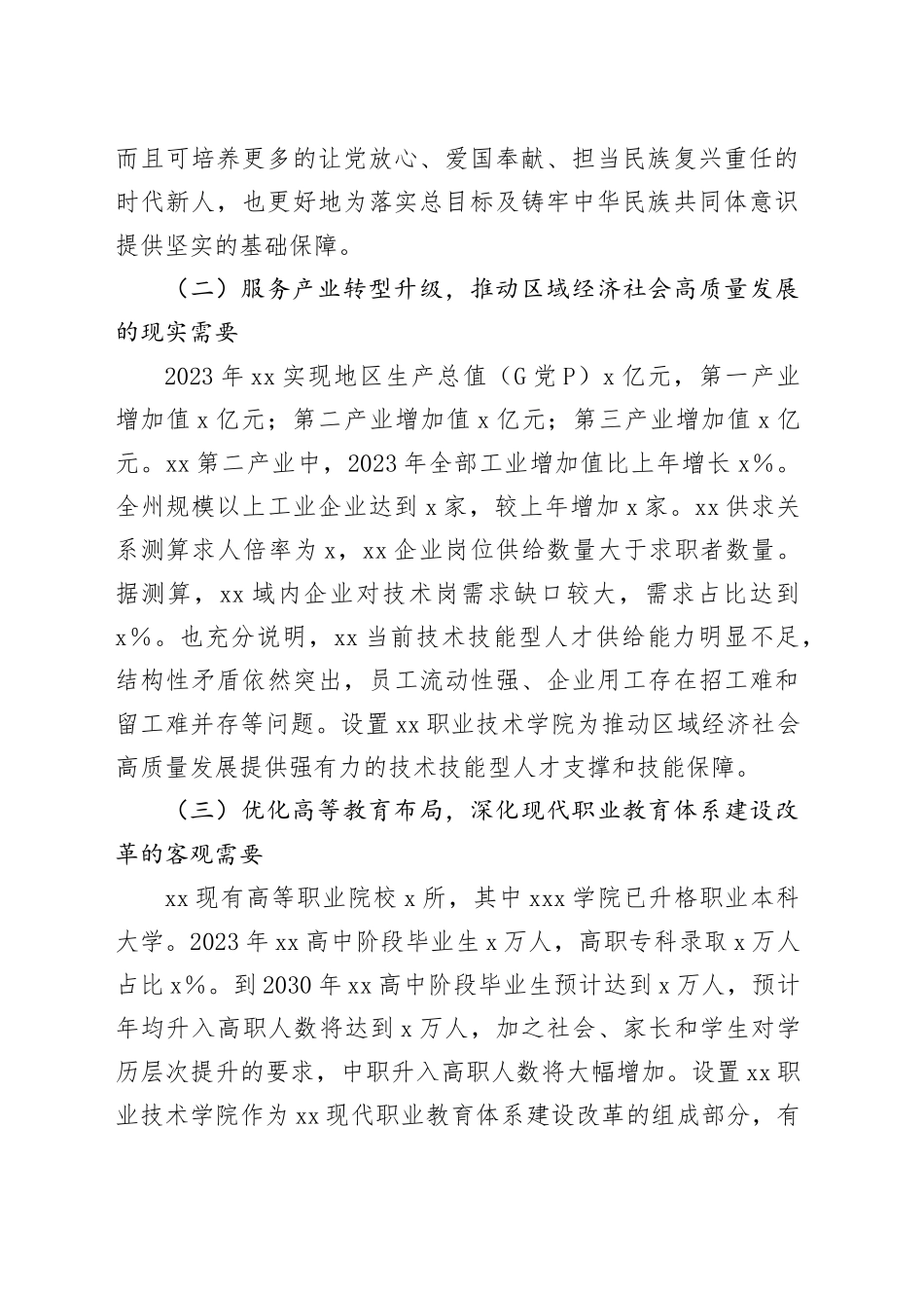 职业技术学院设置建设情况汇报_第2页