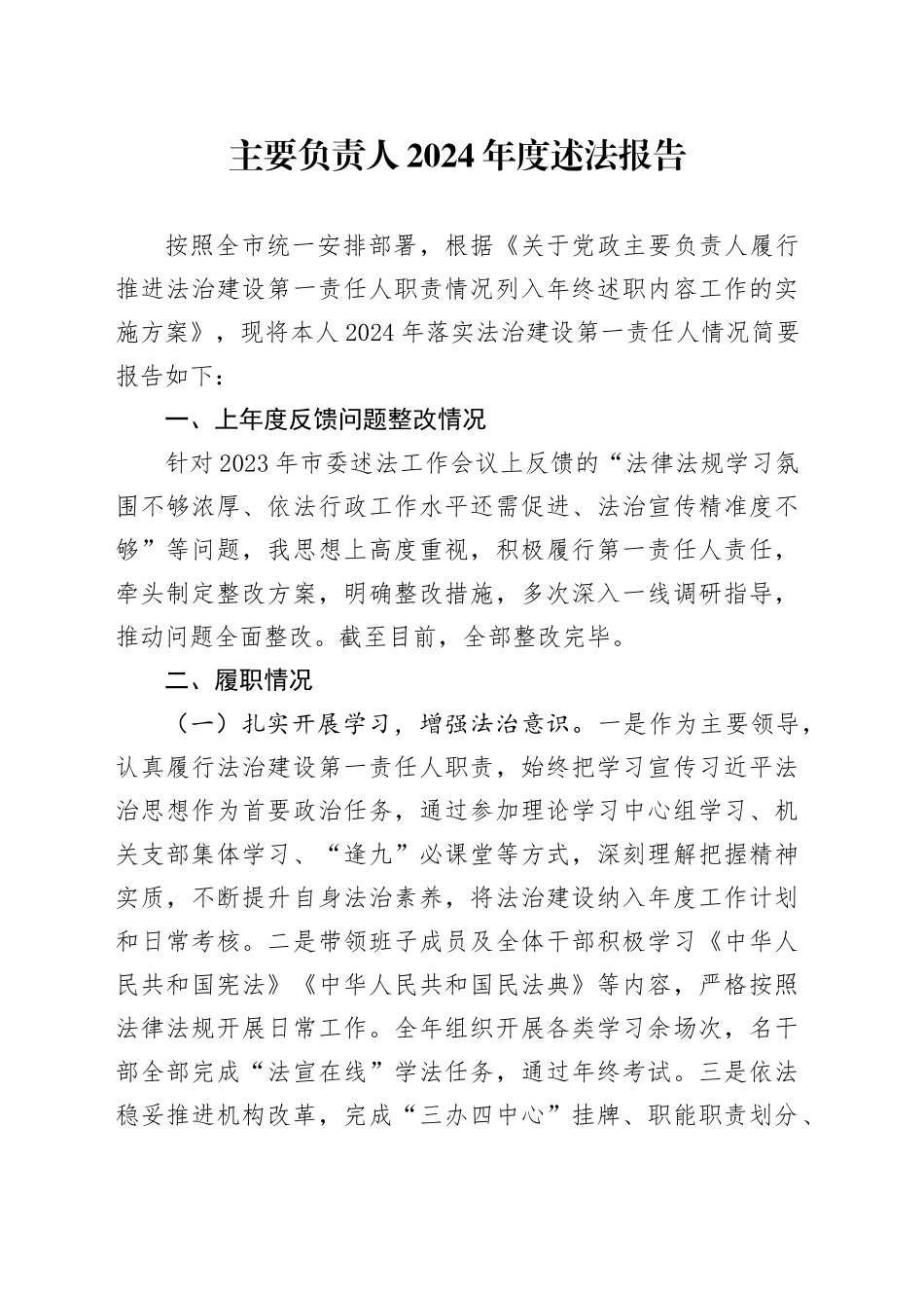 主要负责人2024年度述法报告2200字_第1页
