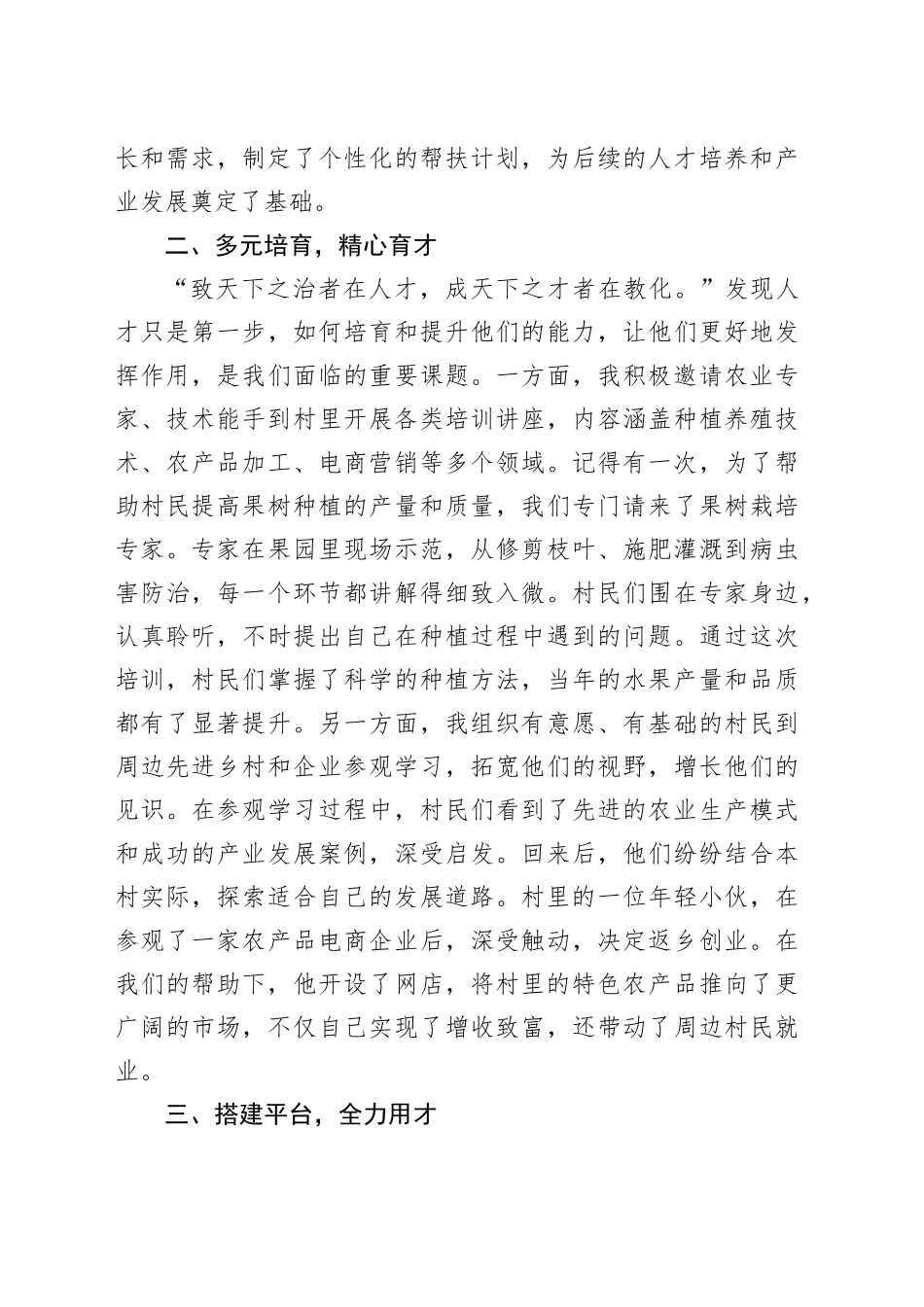 驻村帮扶干部座谈会发言材料驻村践初心帮扶启新程心得体会20250219_第2页