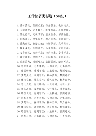 50组工作部署类标题20250314