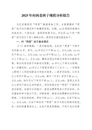 2025年村两委班子现状分析报告