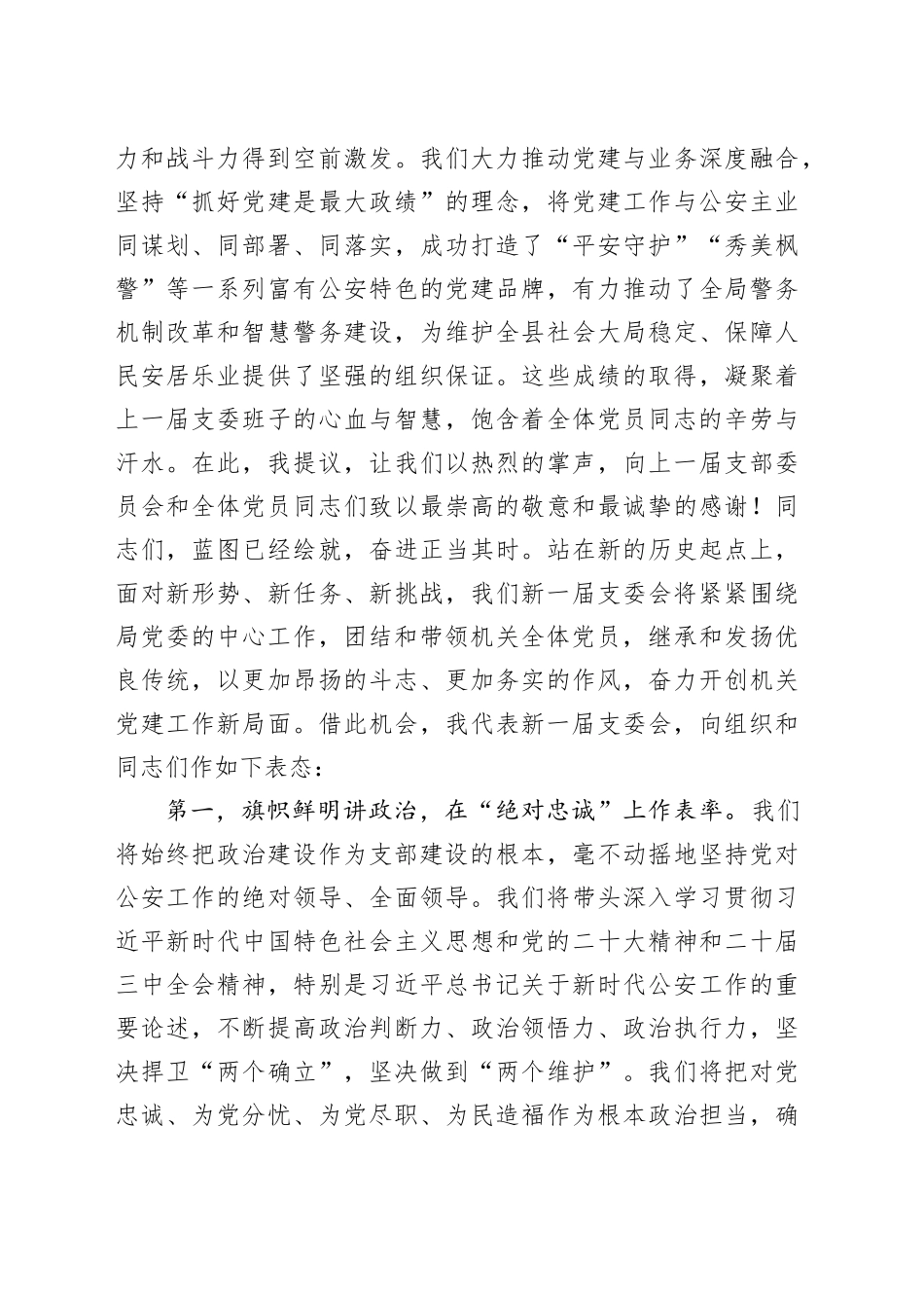 2025年党支部新选举党支部书记表态发言_第2页