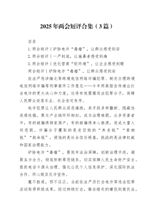 2025年两会短评合集（3篇）