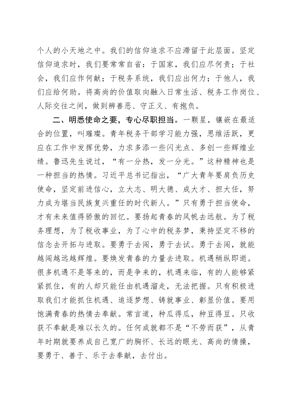 2025年税务局青年代表在五四青年座谈会上的发言_第2页