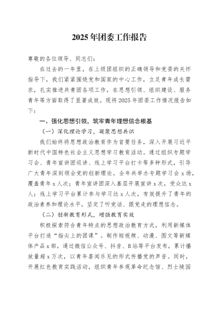2025年团委工作报告