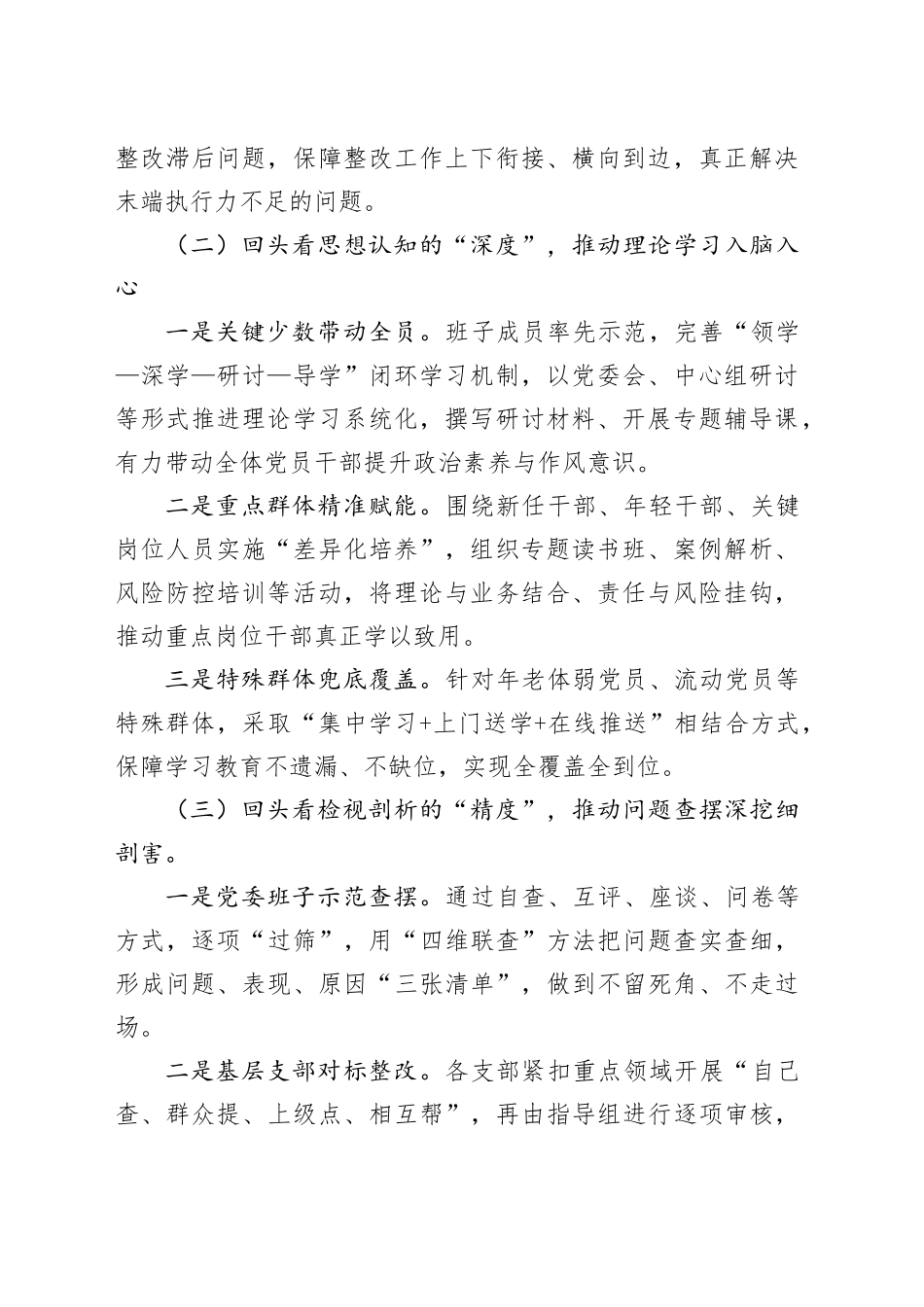 2025年作风建设“回头看”工作总结：四看四度四推动_第2页